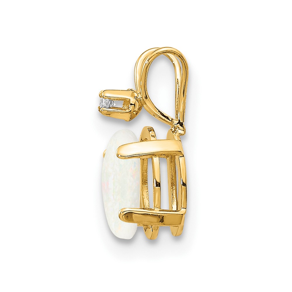 14k Diamond & Opal Birthstone Pendant (XBE165)