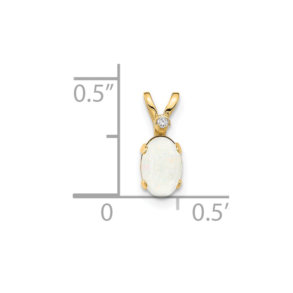 14k Diamond & Opal Birthstone Pendant (XBE165)
