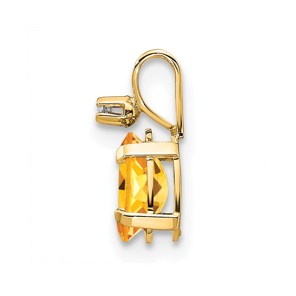 14k Diamond & Citrine Birthstone Pendant (XBE166)