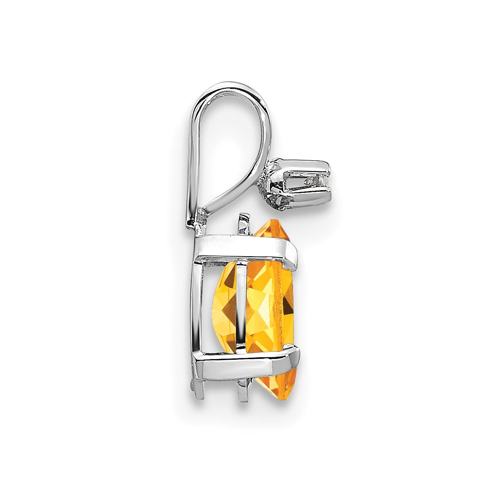 14K White Gold Diamond and Citrine Birthstone Pendant (XBE166W)
