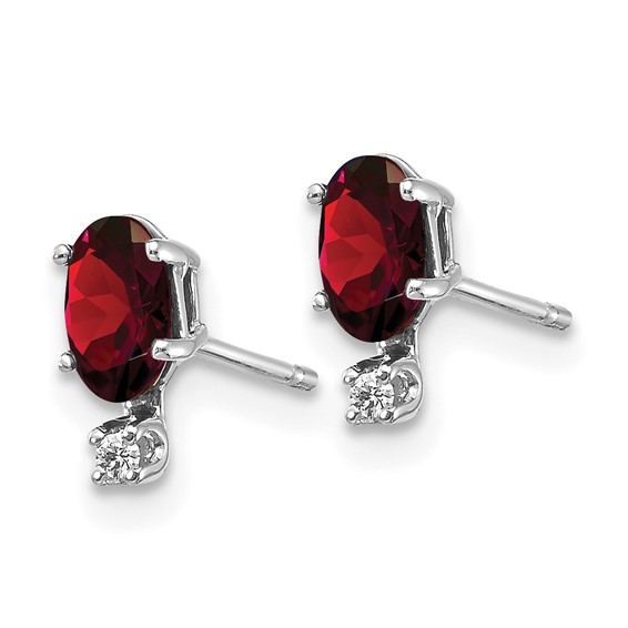 Diamond & Garnet Birthstone Earrings