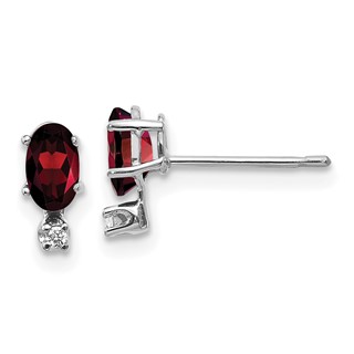 Diamond & Garnet Birthstone Earrings