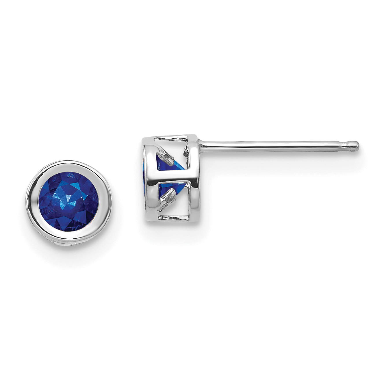 14k White Gold 4mm September Sapphire Earrings (XBE249)