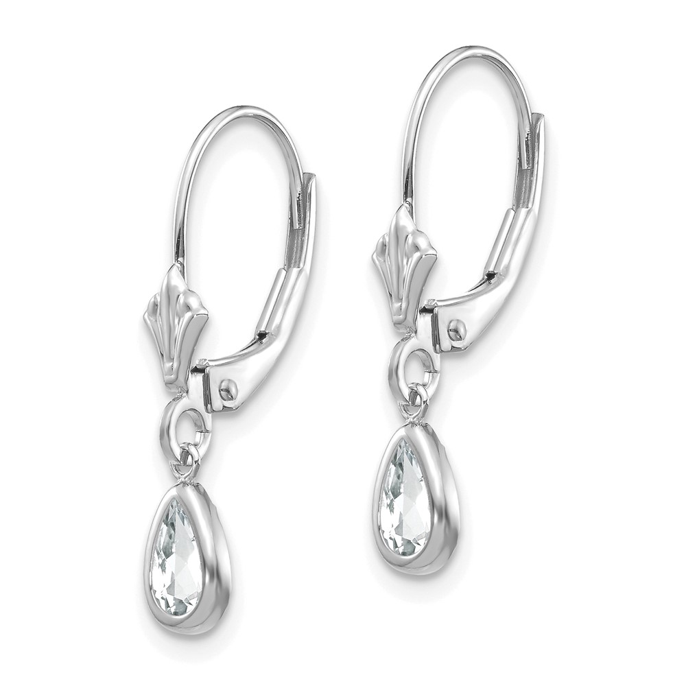 14k White Gold 6x4mm White Topaz/April Earrings (XBE280)