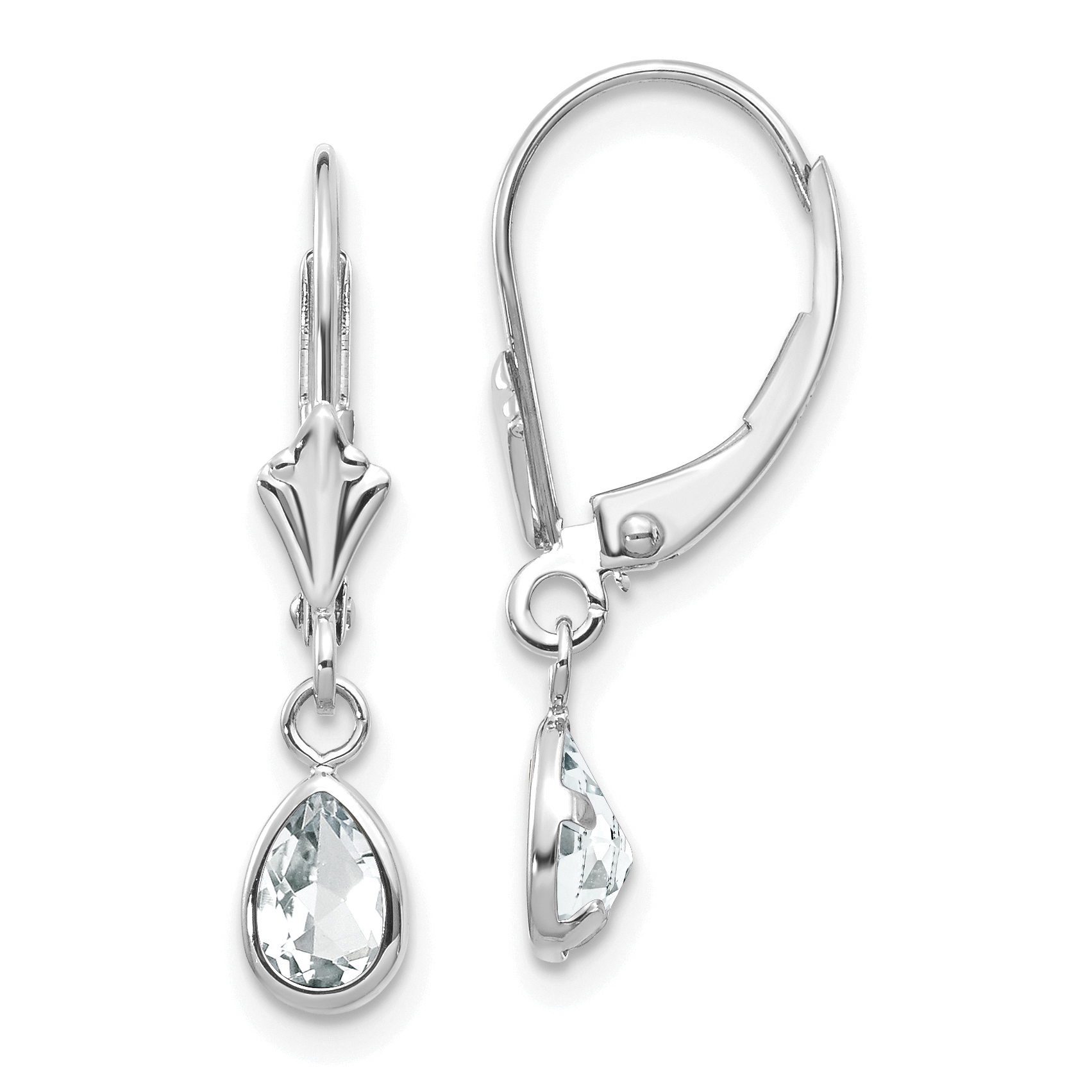 14k White Gold 6x4mm White Topaz/April Earrings (XBE280)