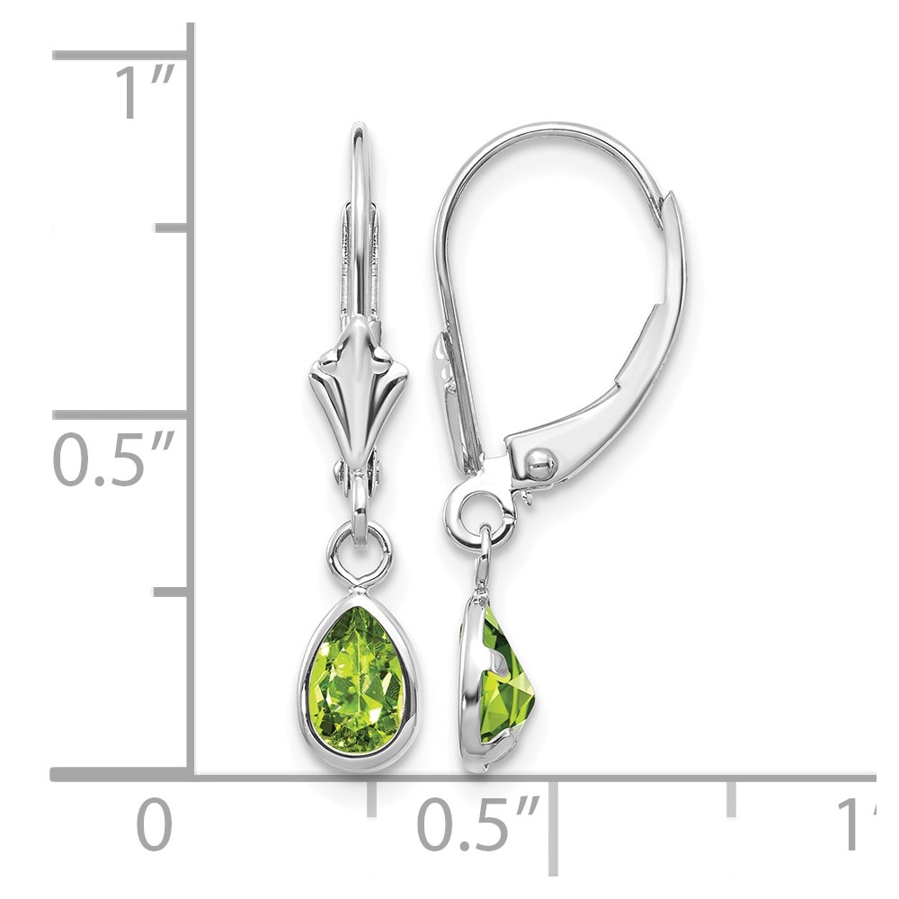 14k White Gold 6x4mm Peridot/August Earrings (XBE284)