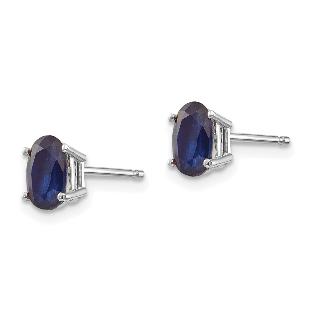 14k White Gold 6x4mm Sapphire Earrings (XBE309)