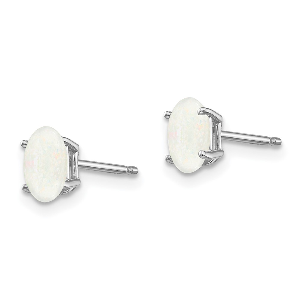 14k White Gold 6x4mm Opal Earrings (XBE310)