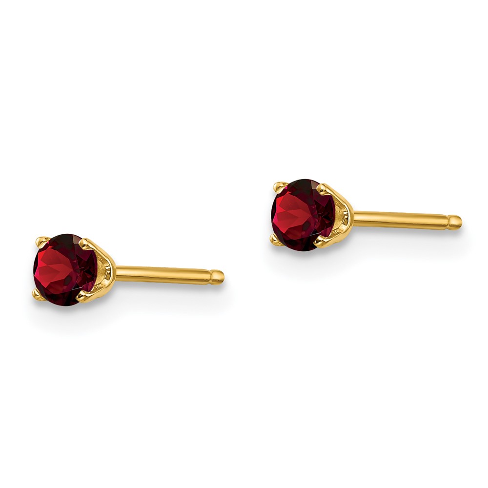 14k 3mm January/Garnet Post Earrings (XBE37)