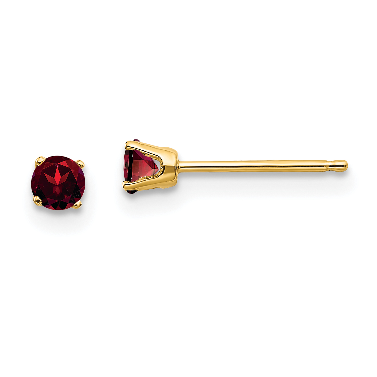 14k 3mm January/Garnet Post Earrings (XBE37)