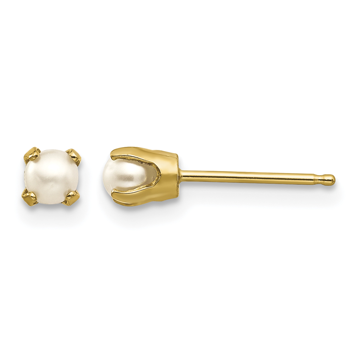 14k 3mm June/FW Cultured Pearl Post Earrings (XBE42)