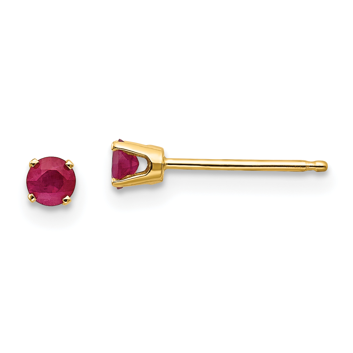 14k 3mm July/Ruby Post Earrings (XBE43)