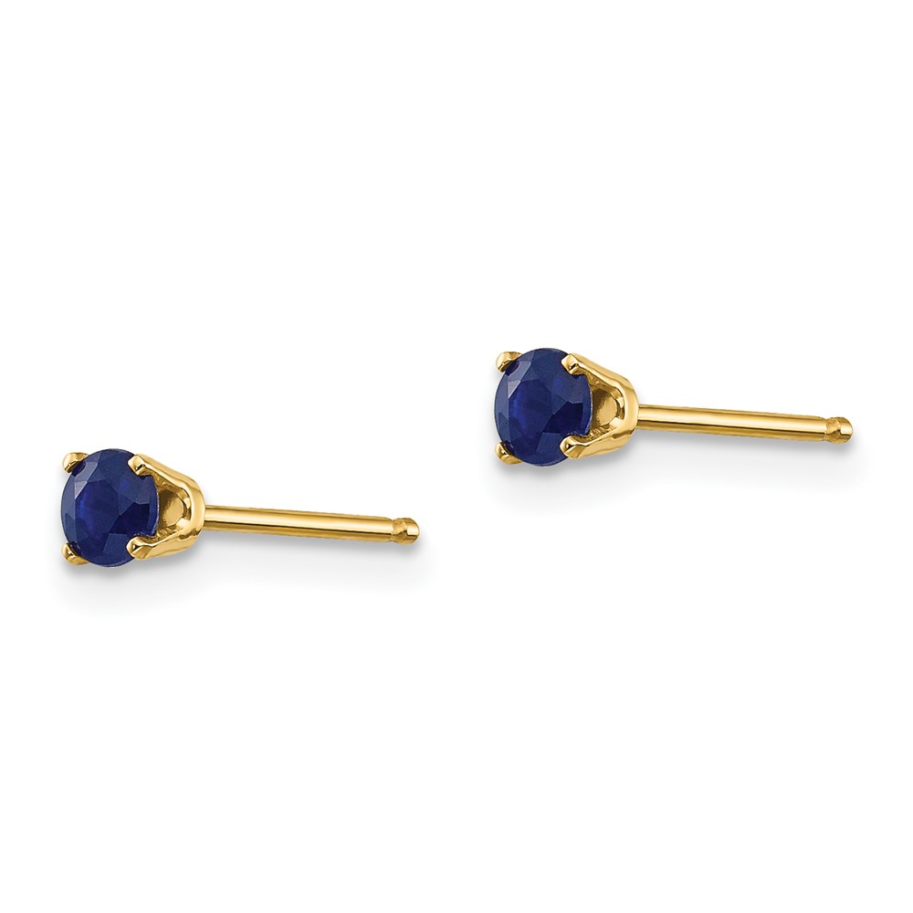 14k 3mm September/Sapphire Post Earrings (XBE45)