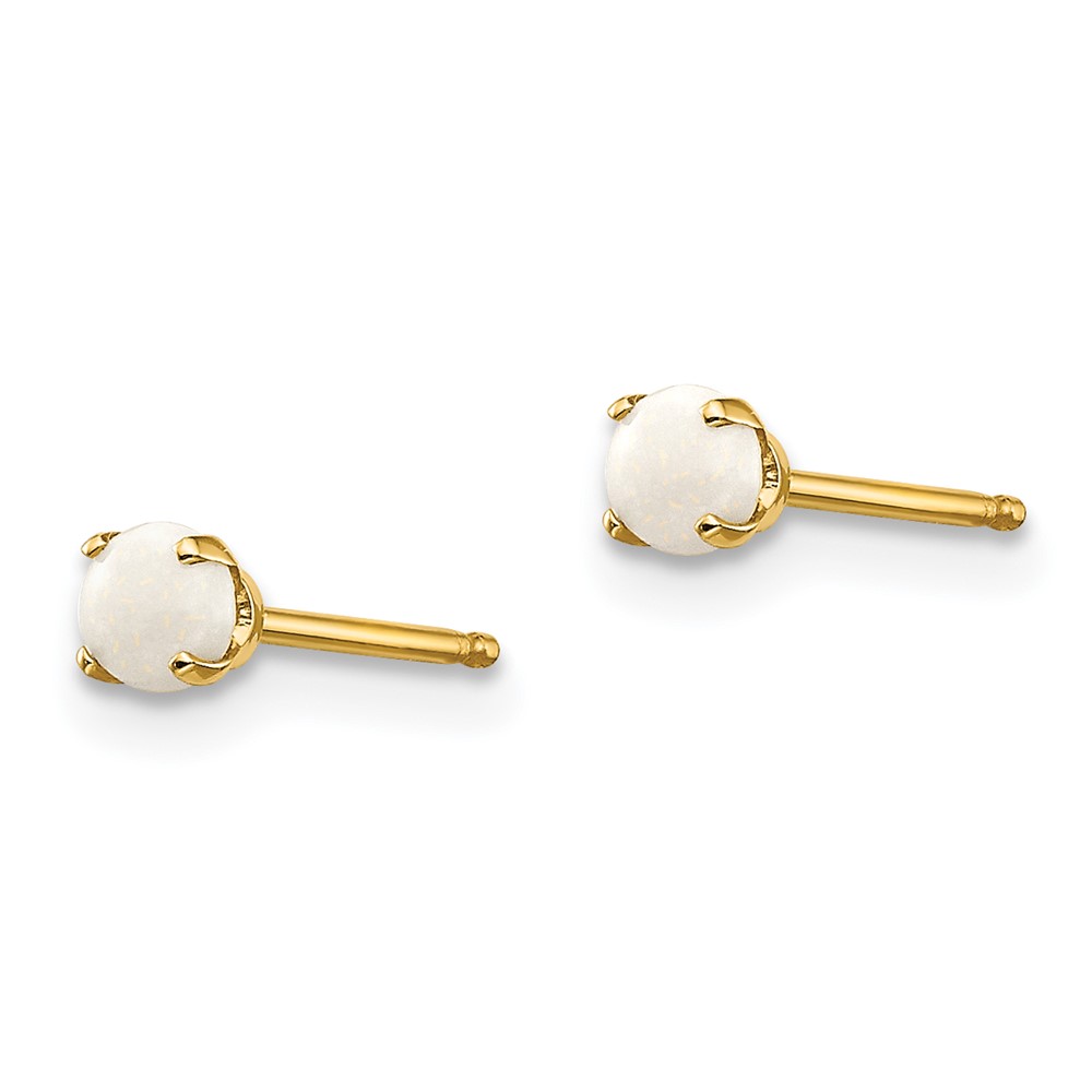 14k 3mm October/Opal Post Earrings (XBE46)