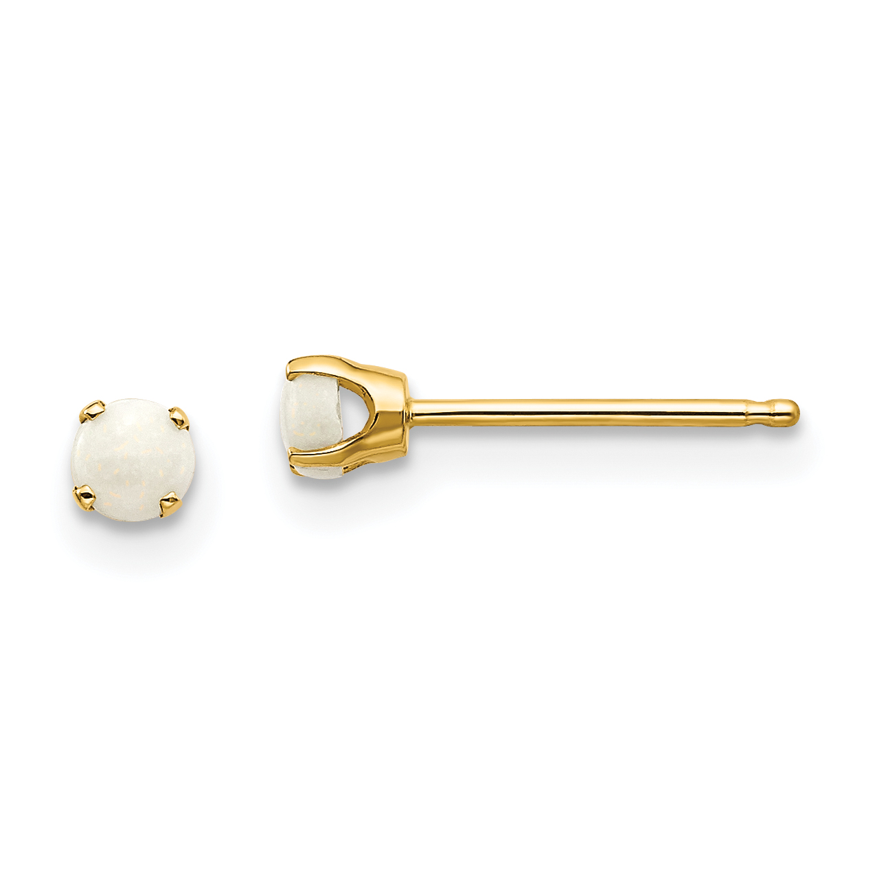 14k 3mm October/Opal Post Earrings (XBE46)