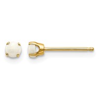 14K 3mm Round October Opal Post Earrings view 1