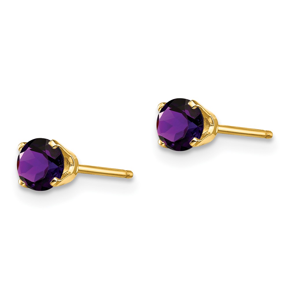 14k 4mm February/Amethyst Post Earrings (XBE50)