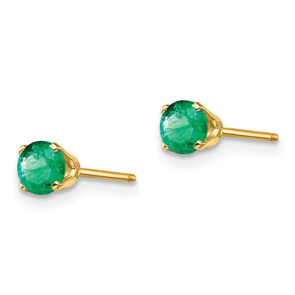14k 4mm May/Emerald Post Earrings (XBE53)