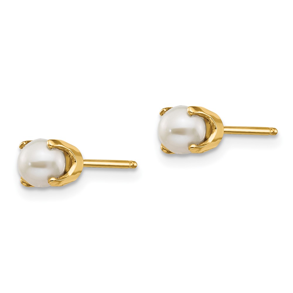 14k 4mm June/FW Cultured Pearl Post Earrings (XBE54)