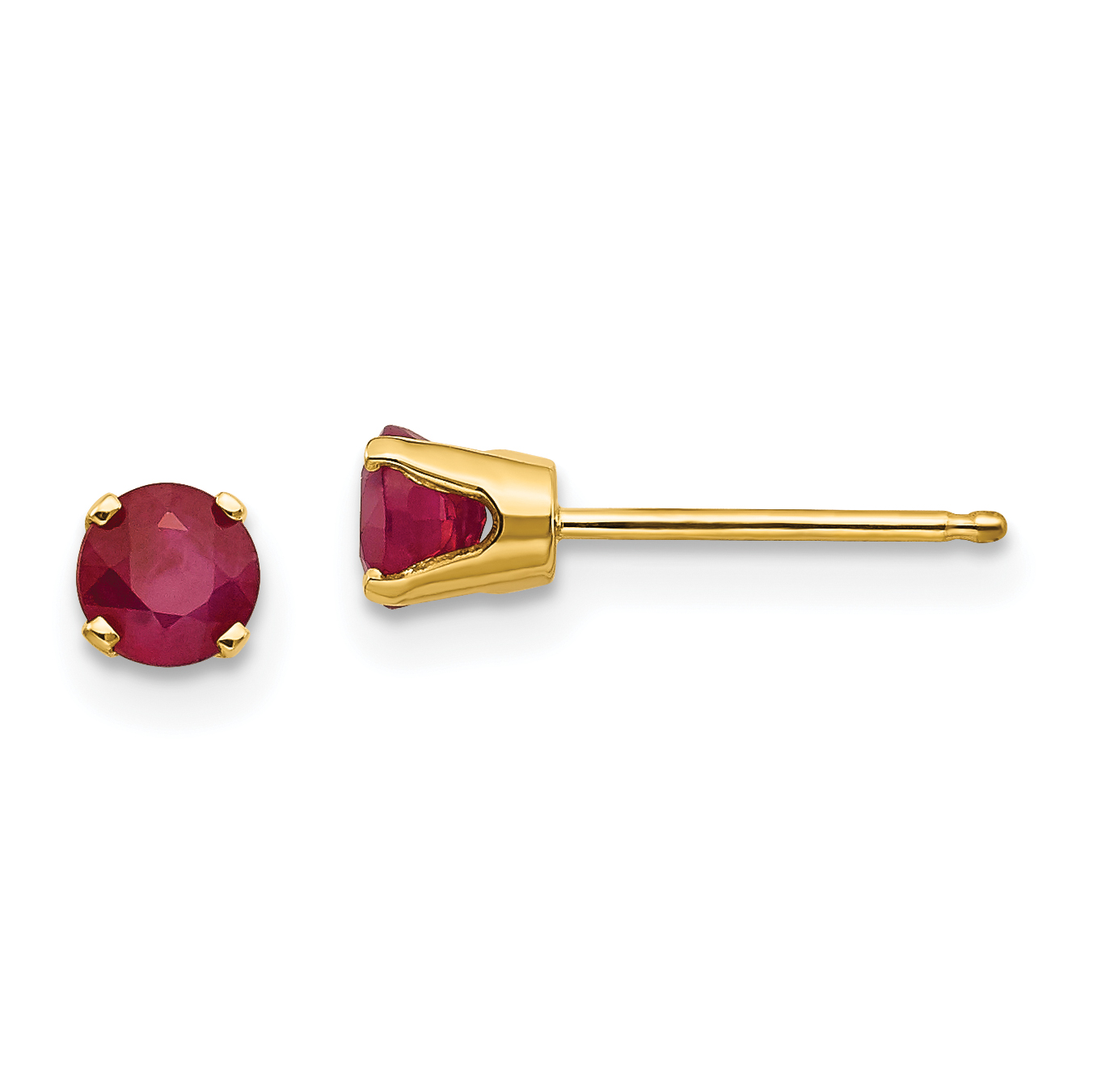 14k 4mm July/Ruby Post Earrings (XBE55)