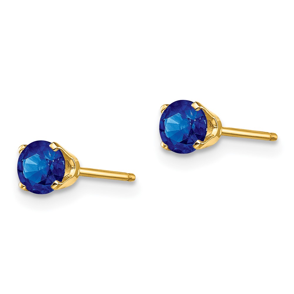 14k 4mm September/Sapphire Post Earrings (XBE57)