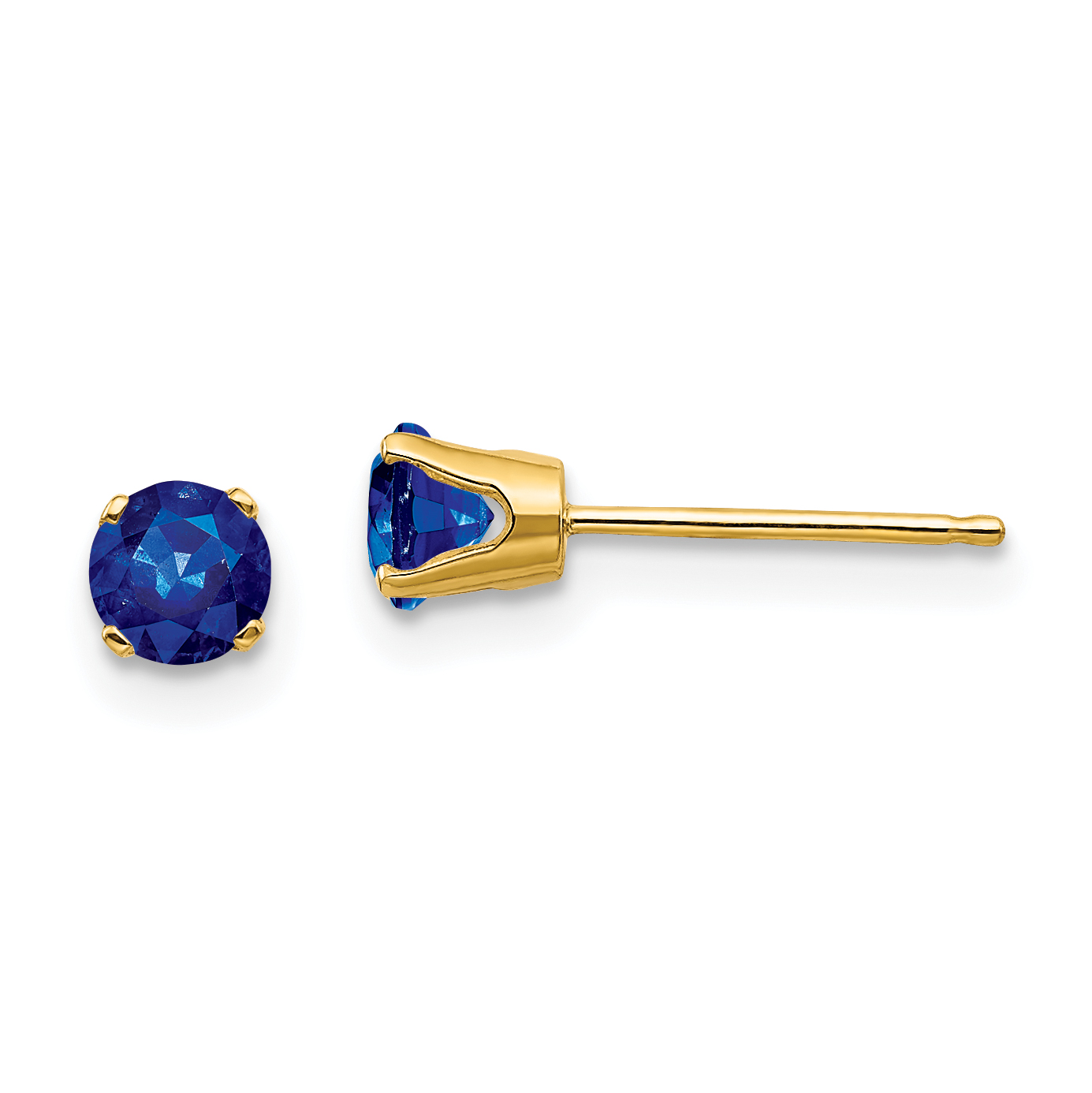 14k 4mm September/Sapphire Post Earrings (XBE57)