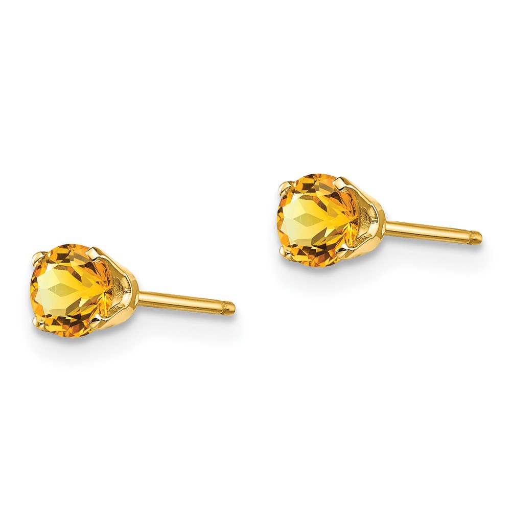 14k 4mm November/Citrine Post Earrings (XBE59)