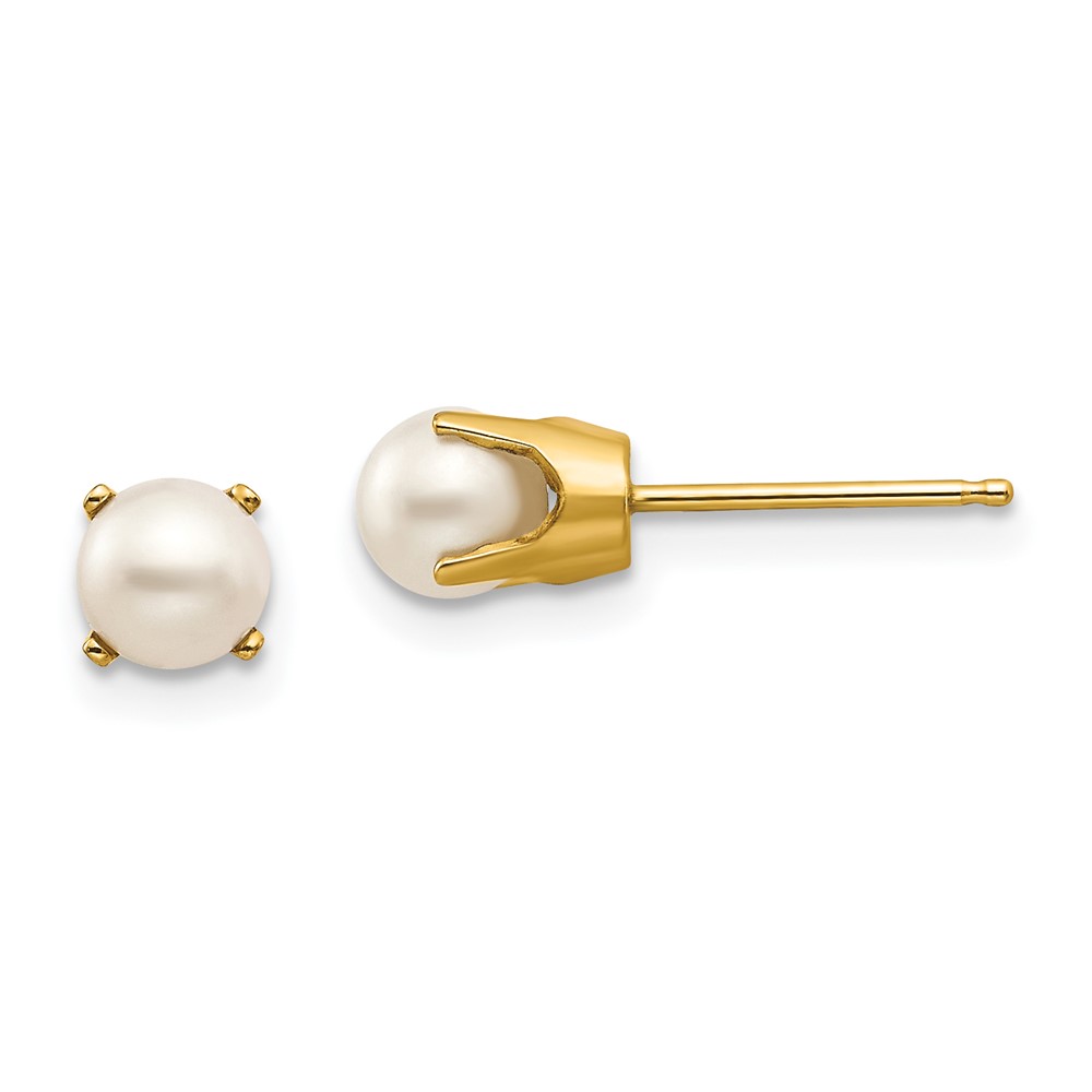14k 5mm FW Cultured Pearl Earrings-June (XBE66)