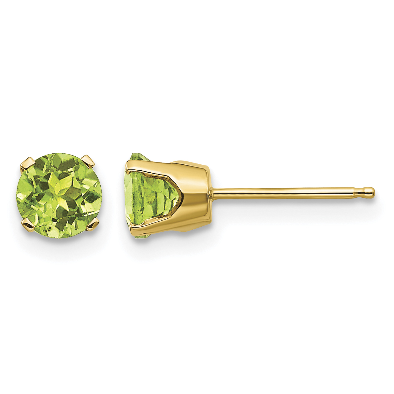 14k 5mm Peridot Earrings - August (XBE68)
