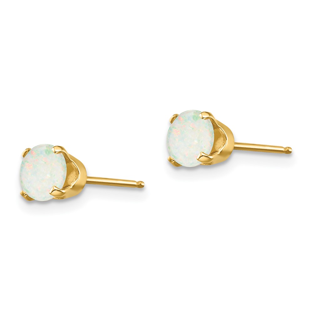 14k 5mm Opal Earrings - October (XBE70)