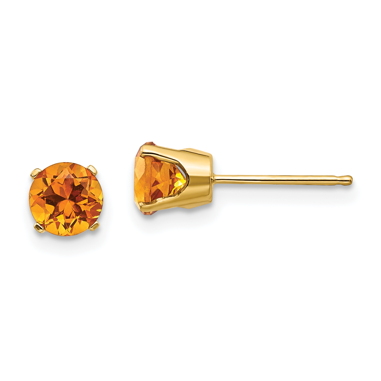 14k 5mm Citrine Earrings - November (XBE71)