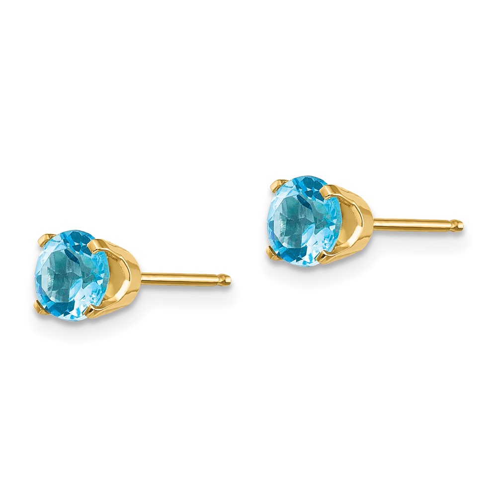 14k 5mm Blue Topaz Earrings - December (XBE72)