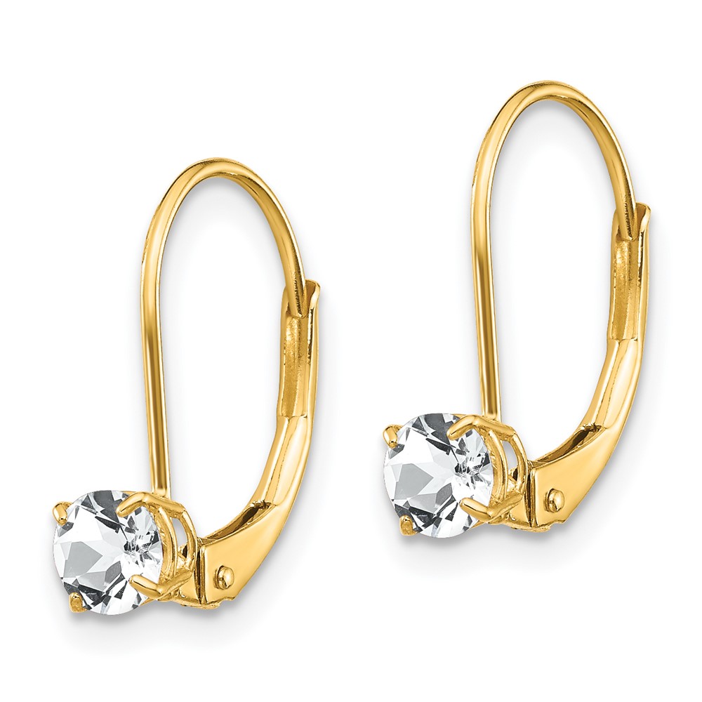 14k White Topaz Earrings - April (XBE76)