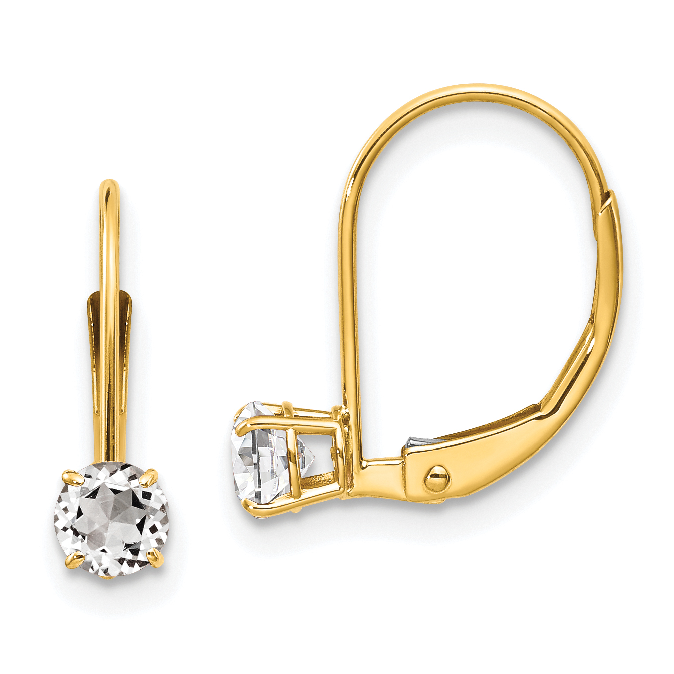 14k White Topaz Earrings - April (XBE76)