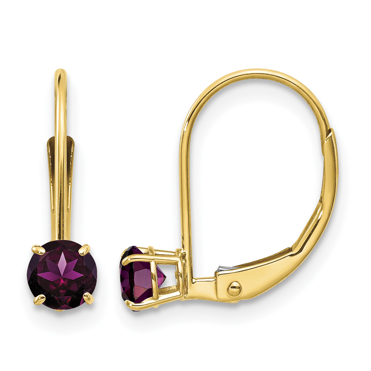 14k 4mm Round June/Rhodolite Leverback Earrings (XBE78)
