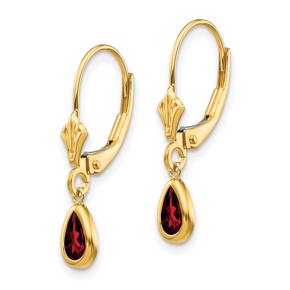 14k 6x4mm Garnet/January Earrings (XBE85)