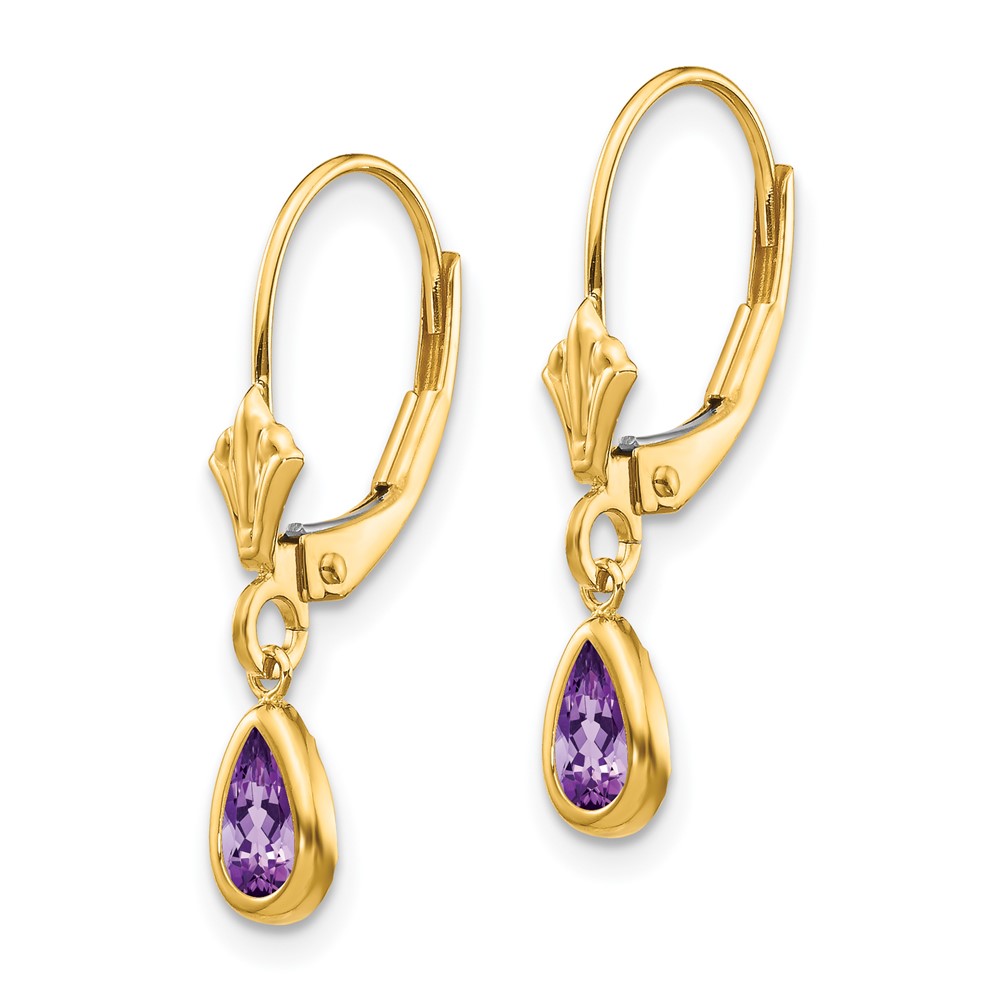 14k 6x4mm Amethyst/February Earrings (XBE86)