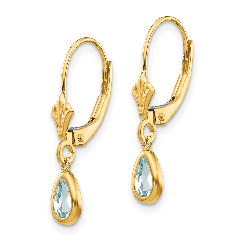 14k 6x4mm March/Aquamarine Earrings (XBE87)