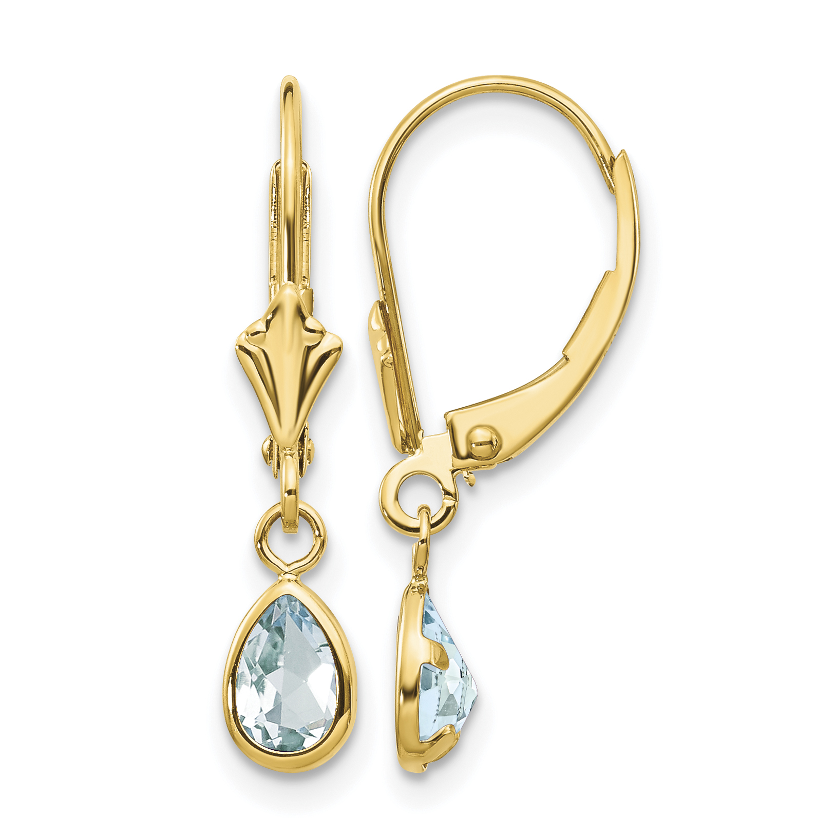 14k 6x4mm March/Aquamarine Earrings (XBE87)