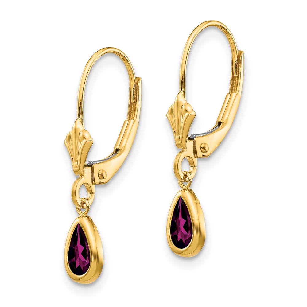 14k 6x4mm Rhodolite Garnet/June Earrings (XBE90)