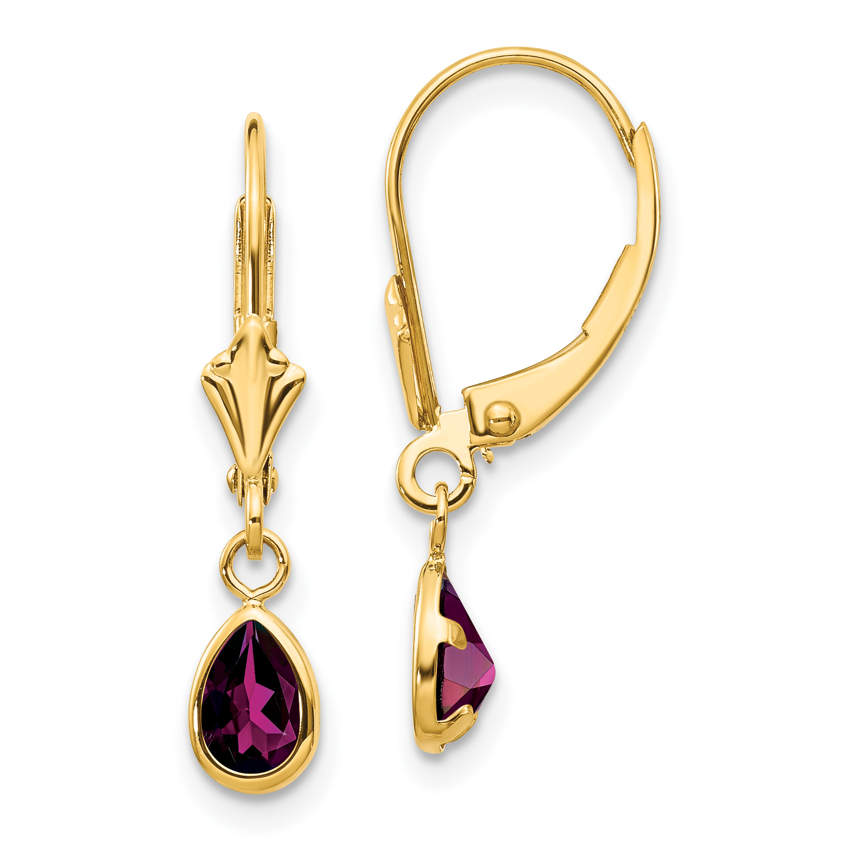 14k 6x4mm Rhodolite Garnet/June Earrings (XBE90)