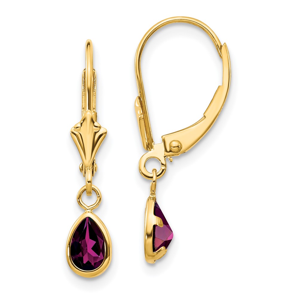 14k 6x4mm Rhodolite Garnet/June Earrings (XBE90)