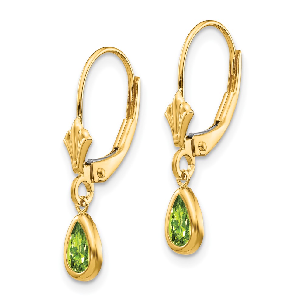 14k 6x4mm August/Peridot Earrings (XBE92)