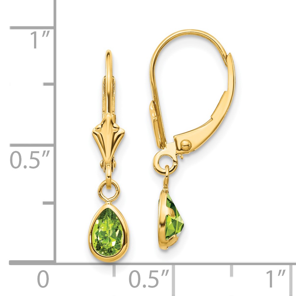 14k 6x4mm August/Peridot Earrings (XBE92)