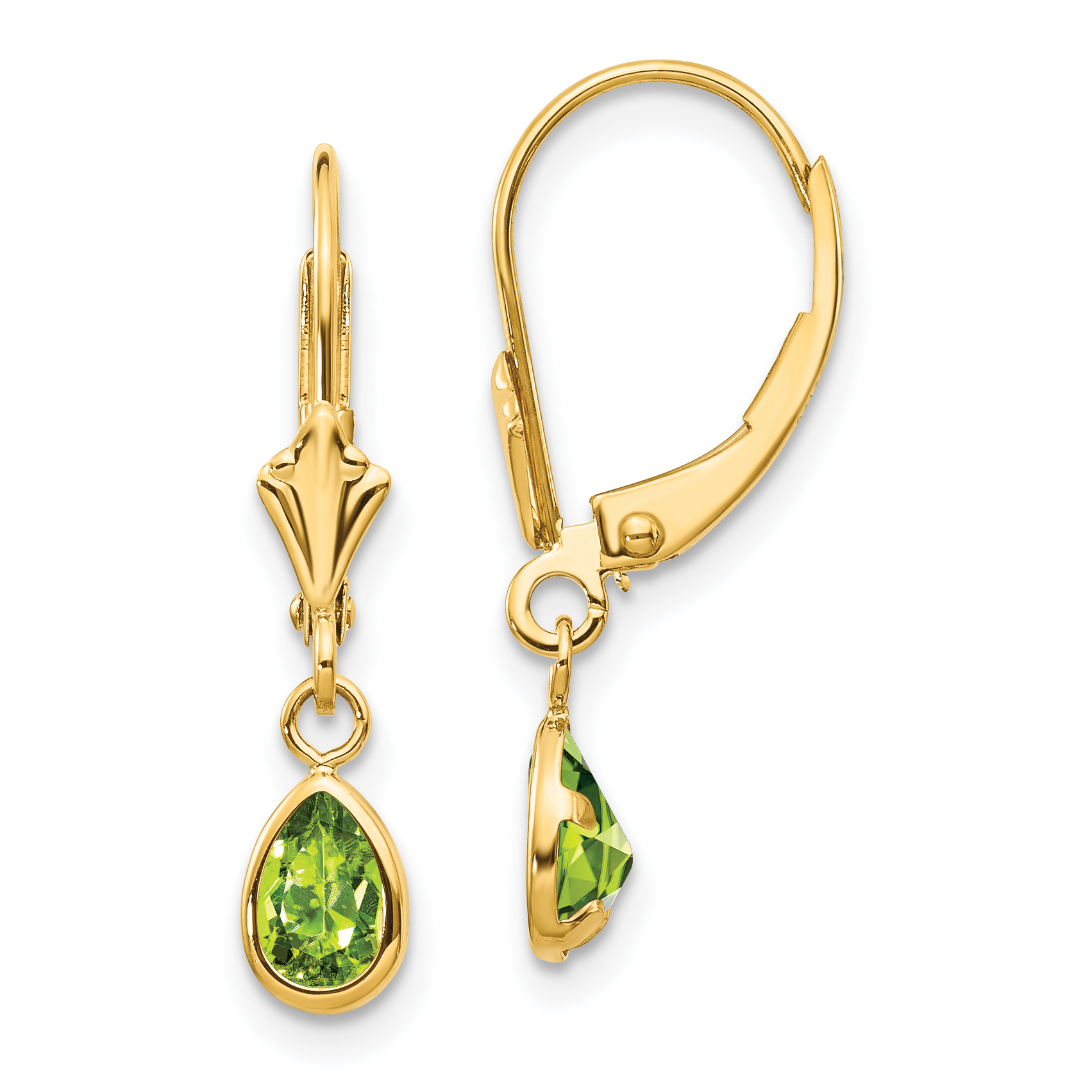14k 6x4mm August/Peridot Earrings (XBE92)
