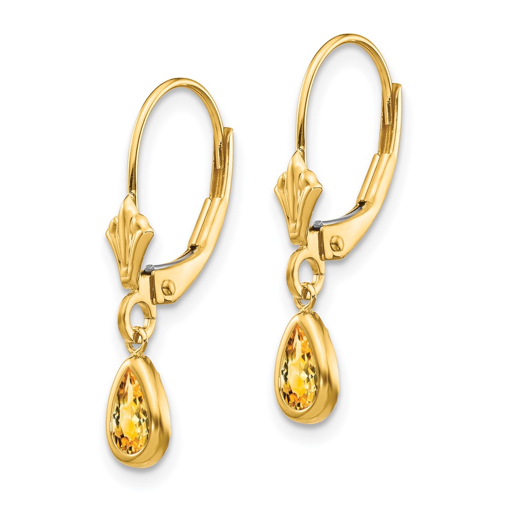 14k 6x4mm November/Citrine Earrings (XBE95)