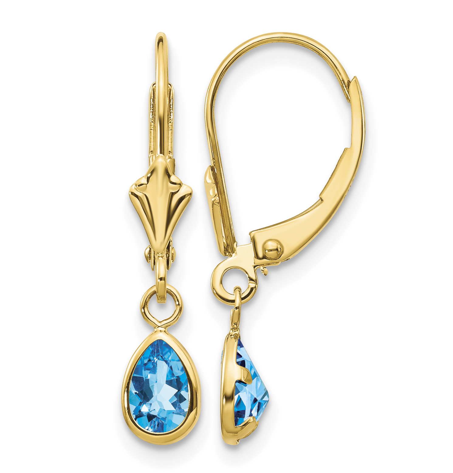 14k 6x4mm December/Blue Topaz Earrings (XBE96)