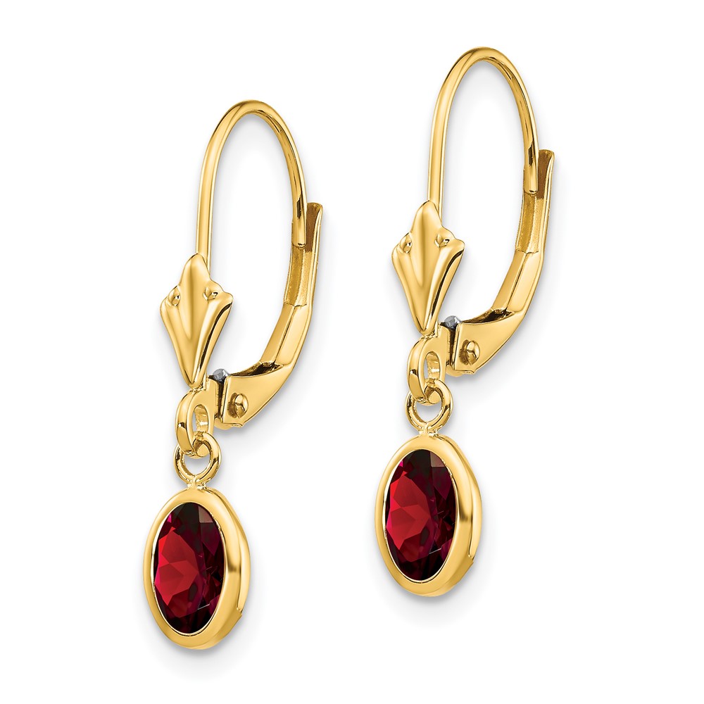 14k 6x4mm Garnet/January Earrings (XBE97)