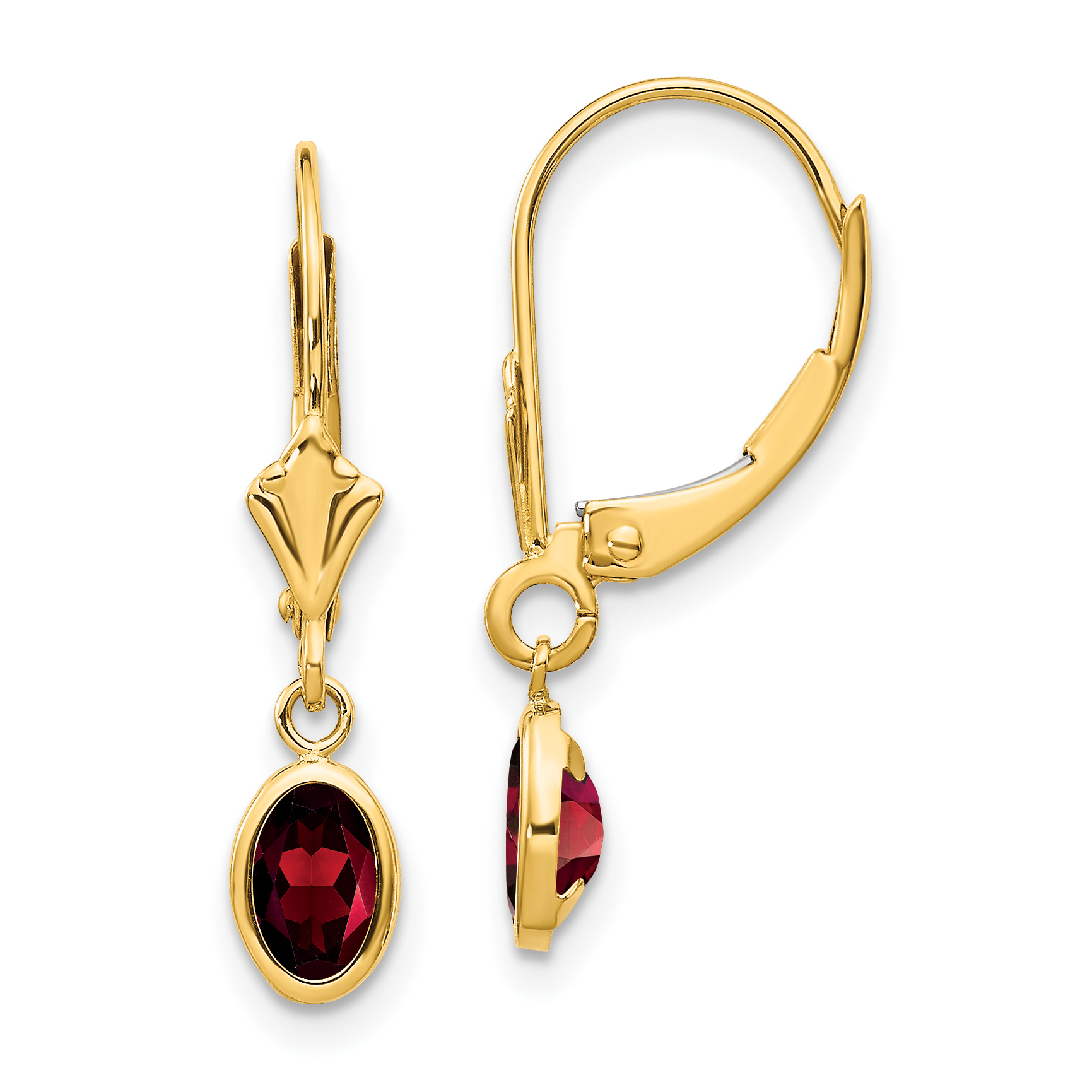 14k 6x4mm Garnet/January Earrings (XBE97)
