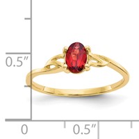 14K Yellow Gold 6x 4 Oval Garnet Birthstone Ring view 2